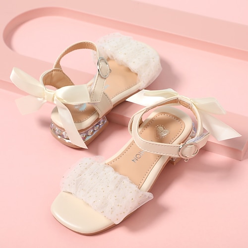 

Girls' Sandals Princess Shoes Daily Synthetics Waterproof Water Resistant Flower Girl Shoes Big Kids(7years ) Little Kids(4-7ys) Party Wedding Magic Tape White Spring Summer