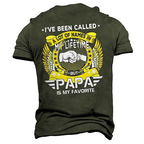 

Men's T shirt 3D Print Graphic Letter Crew Neck Casual Daily Print Short Sleeve Tops Fashion Vintage Designer Big and Tall Black Gray Army Green
