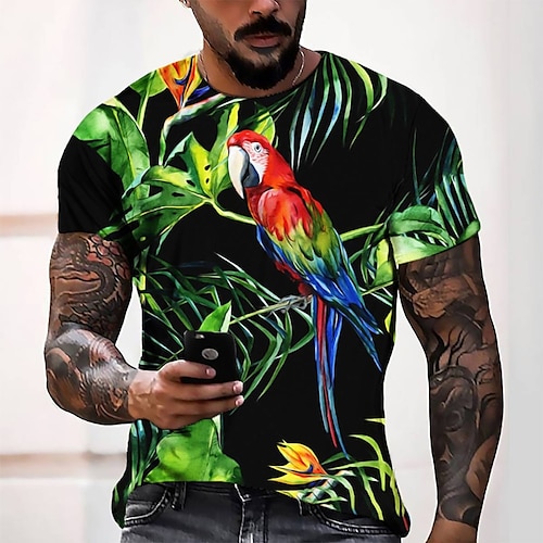 

Men's Tee T shirt Tee 3D Print Graphic Round Neck Casual Daily 3D Print Short Sleeve Tops Fashion Designer Cool Comfortable Black