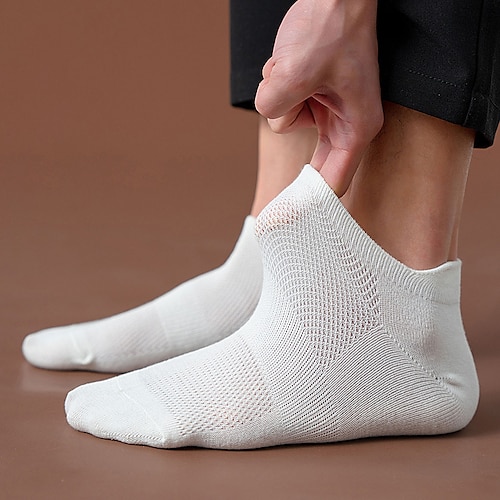 

5 Pairs Men's Socks Solid Colored Leg Shaping / Sports Simple Style Polyester / Cotton EU40-EU46