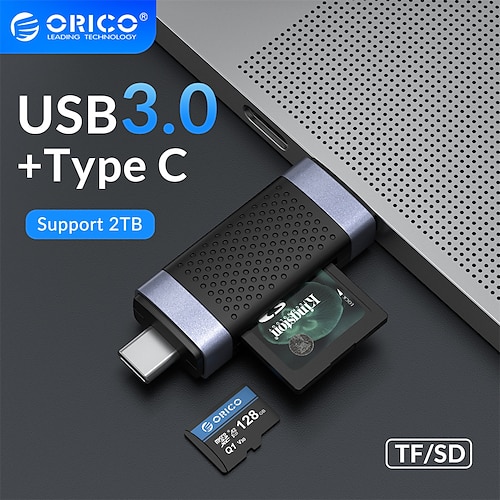 

ORICO Type C USB3.0 Card Reader Memory Portable Smart Card Reader to TF SD Memory Card Adapter PC Laptop Accessories