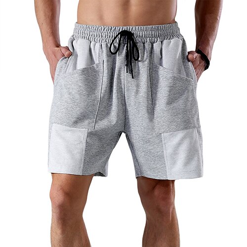 

Men's Classic Style Fashion Shorts Cargo Shorts Drawstring Elastic Waist Knee Length Pants Casual Daily Solid Color Cotton Blend Comfort Breathable Mid Waist Black Khaki Light Grey M L XL XXL 3XL
