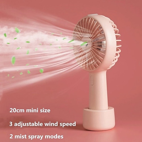 

Small Handheld Misting Fan, Portable Mister Fan with 20ml Water Tank Rechargeable USB/Battery Operated Spray Water Fan Mist Personal Cooling Fan Humidifier 3 Speeds Strong Wind for Camping