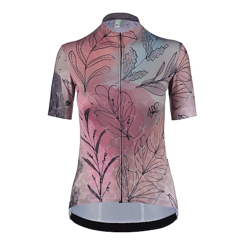 

21Grams Women's Cycling Jersey Short Sleeve Bike Top with 3 Rear Pockets Mountain Bike MTB Road Bike Cycling Breathable Quick Dry Moisture Wicking Reflective Strips Rosy Pink Floral Botanical