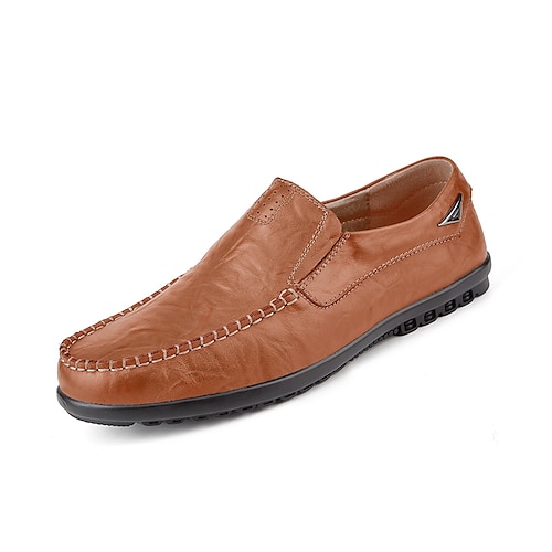 

Men's Loafers & Slip-Ons Leather Shoes Comfort Loafers Dress Loafers Summer Loafers Business Casual Classic Daily Party & Evening Walking Shoes Nappa Leather Cowhide Breathable Handmade Non-slipping