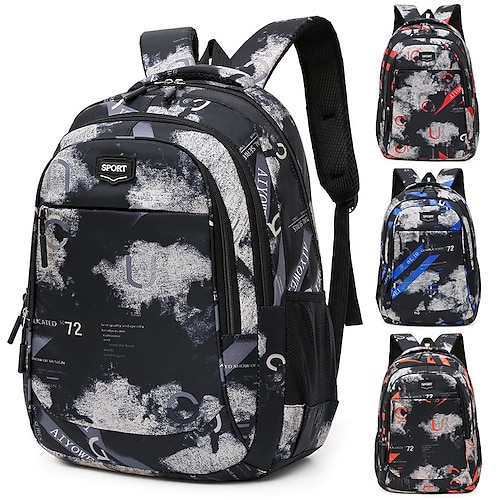 

School Backpack Bookbag Solid Color Tie Dye for Student Multi-function Water Resistant Large Capacity Nylon School Bag Back Pack Satchel 22 inch