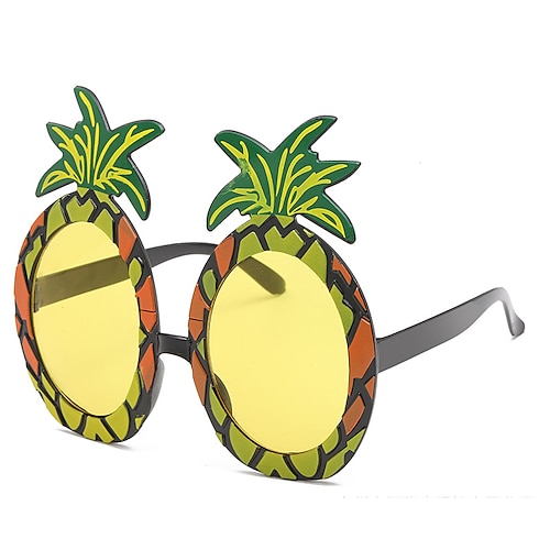 

2 Pairs Tropical Pineapple Glasses Novelty Fruit Shape Glasses Funny Hawaiian Party Eyeglasses Summer Beach Party Accessories, 2 Styles Pineapple Fruit Glasses