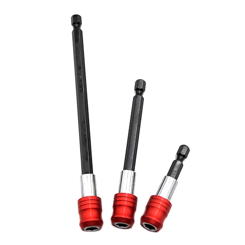 

1/4 Inch Red Hexagonal Handle Batch Head Extension Rod Magnetic Screwdriver Quick Release Self-locking Extension Rod 60/100/150mm