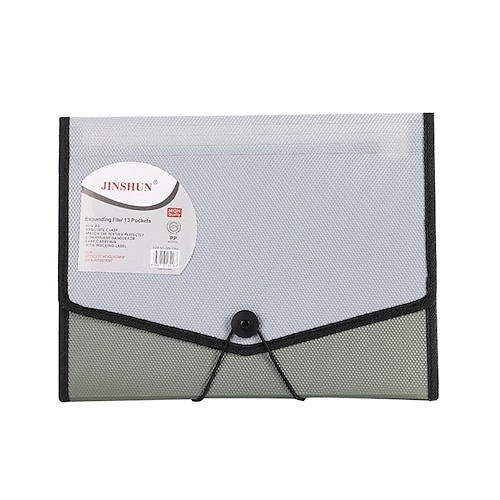 

13 Pockets Accordion File Folders PP Waterproof with Elastic Buckles File Organizer A4 Size Receipts Documents