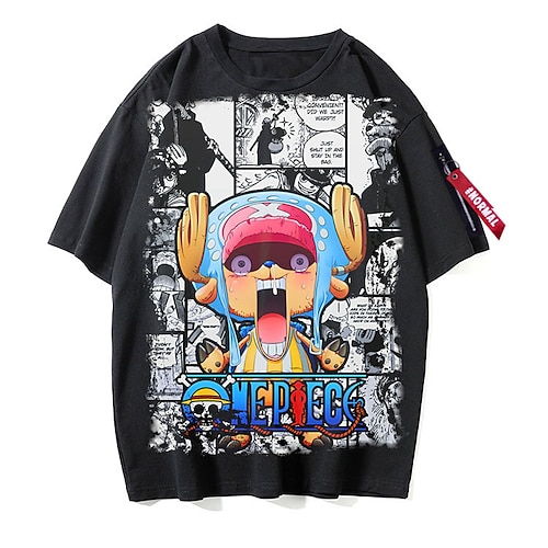 

Inspired by One Piece Monkey D. Luffy Cosplay Costume T-shirt Polyester / Cotton Blend Pattern Harajuku Graphic Kawaii T-shirt For Men's / Women's / Couple's