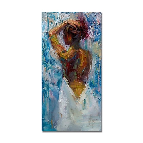 

Oil Painting Hand Painted Vertical Abstract People Modern Stretched Canvas