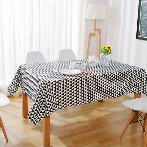 

Farmhouse Style Tablecloth Cotton Linen Rectangle Table Cloths for Kitchen Dining, Party, Holiday, Christmas, Buffet