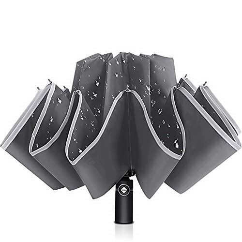 

Inverted Umbrella Windproof Umbrella Reverse Umbrella with Reflective Stripe Teflon Umbrella in Rain and Sun