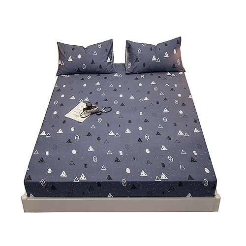 

1 Piece 100% Cotton Mattress Protector Soft Fitted Sheet Breathable Bed Mattress Cover, 10/25cm Deep Pocket(Not Include Pillowcase)