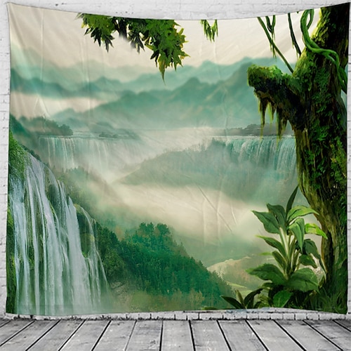 

Forest Wall Handiing Large Tapestry Waterfall Blanket Curtain Hanging Home Bedroom Living Room Decoration