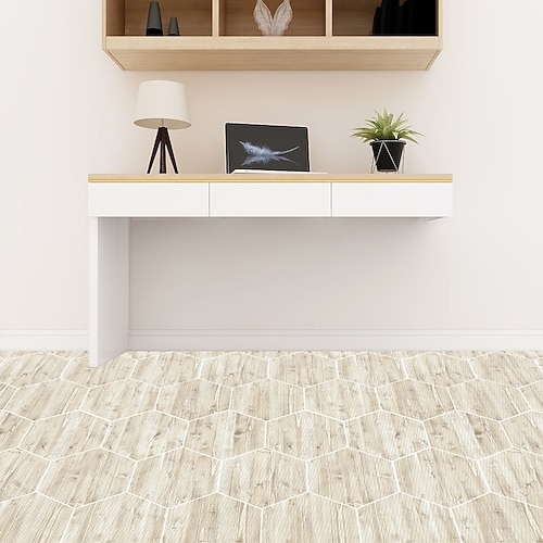 

10pcs Hexagonal Tile Stickers Bathroom Kitchen Wall Stickers Non-slip Floor Stickers