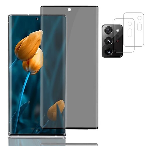 

1 pack Galaxy Note 20 Ultra Privacy Screen Protection 2 Camera Lens Protection Films 9H Hardness 3D Full CoverageAnti-Spy Tempered Glass Suitable for Samsung Galaxy Note 20 Ultra 5G (6.9)
