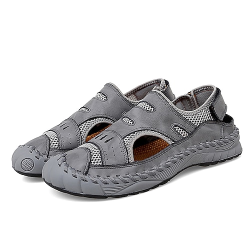 

Men's Sandals Casual Classic Daily Outdoor PU Black Gray Khaki Spring Summer