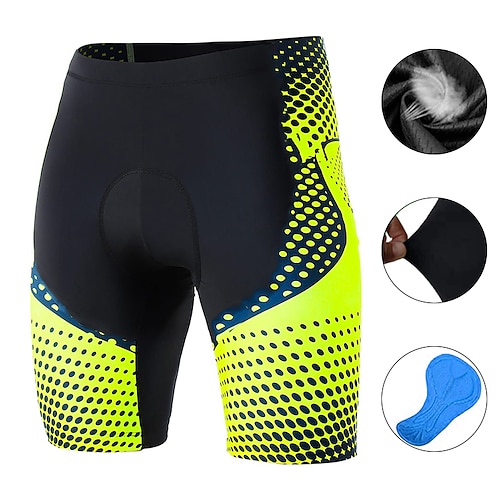 

21Grams Men's Bike Shorts Cycling Shorts Bike Padded Shorts / Chamois Bottoms Mountain Bike MTB Road Bike Cycling Sports Polka Dot 3D Pad Cycling Breathable Quick Dry Yellow Polyester Spandex