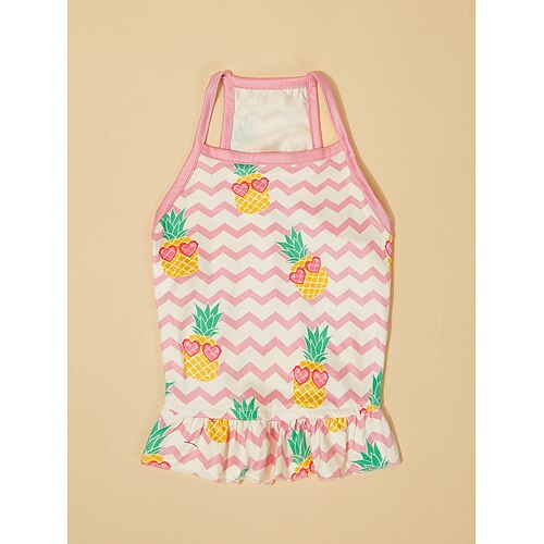

Dog Cat Vest Skirt Pineapple Shark Leisure Simple Style Casual / Daily Outdoor Dog Clothes Puppy Clothes Dog Outfits Soft White Rosy Pink Dark Blue Costume for Girl and Boy Dog Polyster XS S M L XL