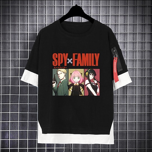 

Inspired by SPY×FAMILY Loid Forger Yor Forger Anya Forger Cosplay Costume T-shirt Polyester / Cotton Blend Pattern Harajuku Graphic Kawaii T-shirt For Men's / Women's / Couple's