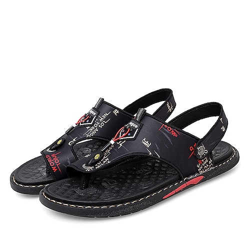 

Men's Sandals Casual Classic Daily Outdoor PU White Black Spring Summer