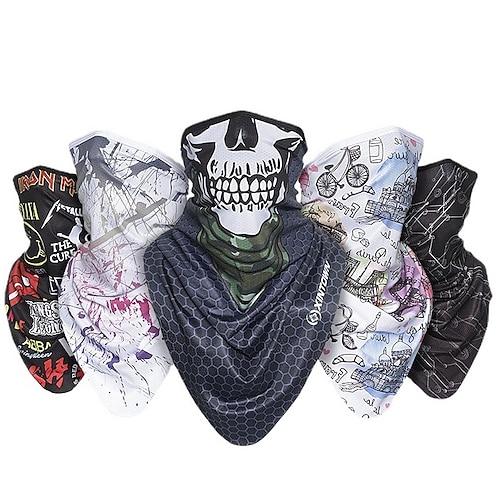 

Bandana Sports Scarf Face Mask Skull Sunscreen Breathable Dust Proof Sweat wicking Comfortable Bike / Cycling Dark Grey Red and White Black / Red Summer for Men's Women's Adults' Outdoor Exercise