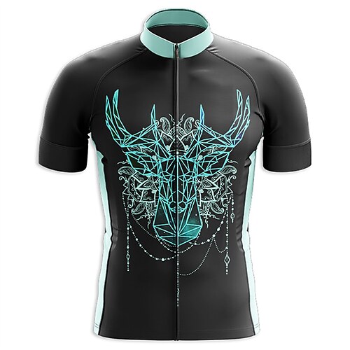

21Grams Men's Cycling Jersey Short Sleeve Bike Top with 3 Rear Pockets Mountain Bike MTB Road Bike Cycling Breathable Quick Dry Moisture Wicking Reflective Strips Black Polyester Spandex Sports