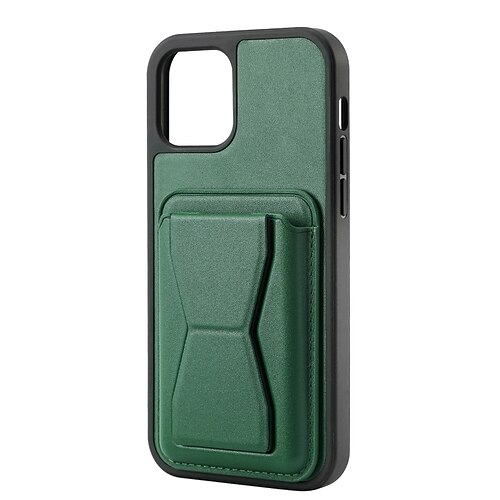 

Phone Case For Apple Back Cover iPhone 13 12 11 Pro Max X XR XS Max Bumper Frame Card Holder Slots Kickstand Solid Colored TPU PU Leather