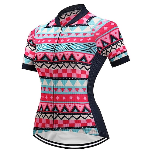 

21Grams Women's Cycling Jersey Short Sleeve Bike Top with 3 Rear Pockets Mountain Bike MTB Road Bike Cycling Breathable Quick Dry Moisture Wicking Reflective Strips Red Polyester Spandex Sports