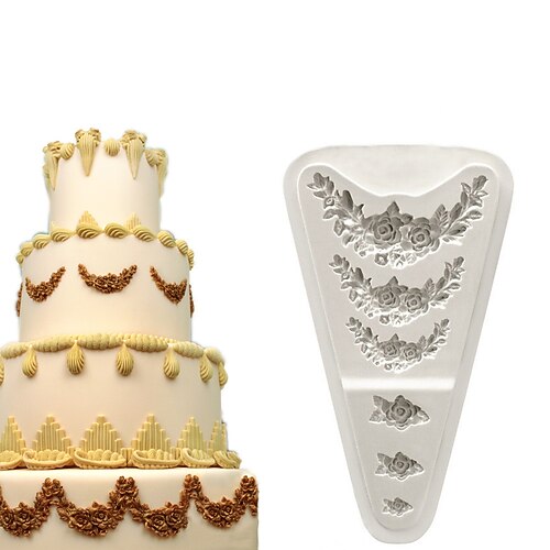 

1pc Rose Cluster DIY Cake Surrounding Decoration Fondant Silicone Mould 4pcs