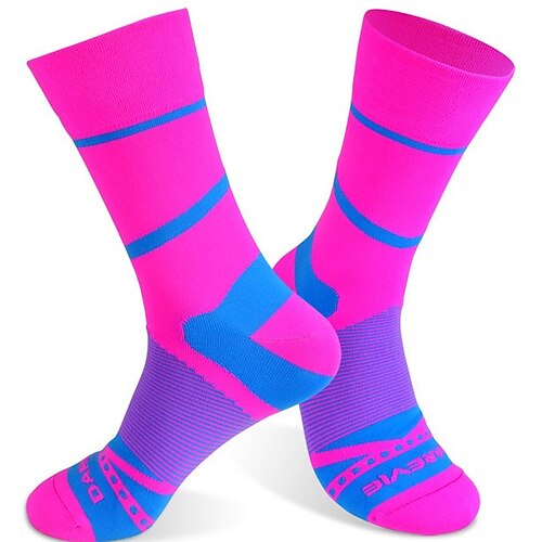 

Socks Cycling Socks Men's Women's Bike / Cycling Breathable Wearable Soft 1 Pair Stripes Nylon Green Black Green Red Blue One-Size / Stretchy