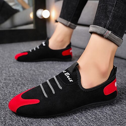 

Men's Loafers Slip-Ons Casual Classic British Daily Office Career Mesh Booties / Ankle Boots Black / Red BlackGray Fall Spring