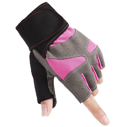 

Bike Gloves Cycling Gloves Biking Gloves Fingerless Gloves Windproof Warm Skidproof Fitness Sports Gloves Mountain Bike MTB Activity & Sports Gloves Rosy Pink Red Blue for Adults