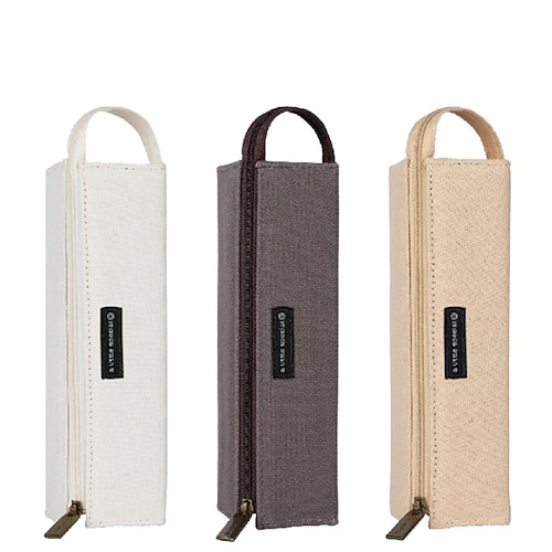 

PencilCasePenPouchMarkerBag Wear-Resistant Multifunction With Zipper Canvas for School Office Student