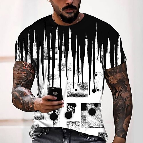 

Men's Tee T shirt Tee 3D Print Graphic Round Neck Casual Daily 3D Print Short Sleeve Tops Fashion Designer Cool Comfortable Black
