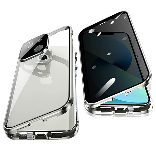 

téléphone Coque Pour Apple Coque Intégrale iPhone 13 Pro Max 12 Mini 11 Portable Magnétique Antichoc Couleur Pleine Alliage d'aluminium