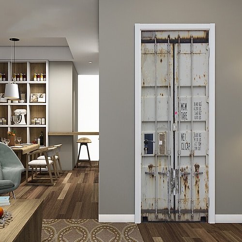

77/90200cm Simulation Door Stickers Removable Waterproof Wall Stickers Bedroom Living Room Pvc Stickers