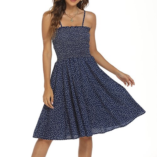 

Mujer Vestido de Columpio Vestido lencero Verde Trébol Negro Rojo Sin Mangas A Lunares Espalda al Aire Primavera Verano Correa de espagueti Holgado 2022 S M L XL