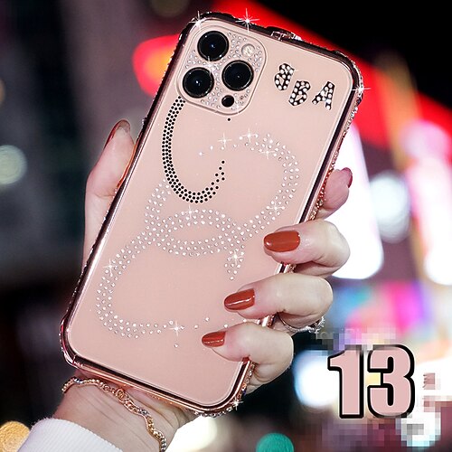 

Phone Case For Apple Back Cover iPhone 13 Pro iPhone 12 Pro Max 11 Pro Max iPhone 13 12 Pro Max Bumper Frame Rhinestone Crystal Diamond Acrylic