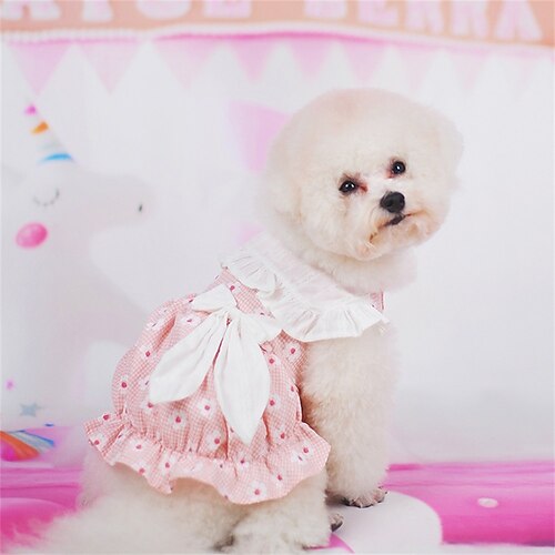 

Pet Dog Clothes Spring and Summer New Products Small Dog Bichon Cute Princess Bow Flower Bud Skirt Pet Fun