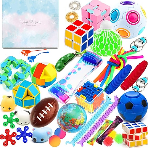 

Sensory Toys Set 40 Pack Stress Relief Fidget Hand Toys for Adults and Teenagers Sensory Fidget and Squeeze Widget for Relaxing Therapy - Perfect for ADHD Add Anxiety Autism