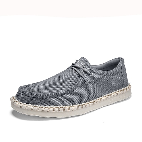 

Men's Sneakers Casual Daily Linen Breathable Black Khaki Gray Summer