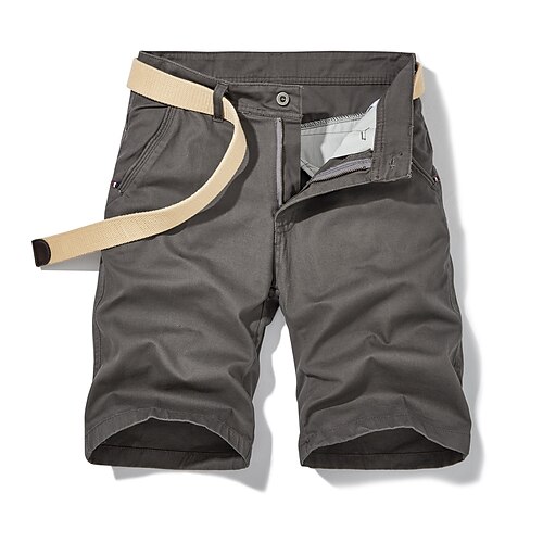 

Men's Cargo Shorts Front Pocket Solid Color Comfort Breathable Knee Length Casual Daily 100% Cotton Fashion Streetwear Black Army Green
