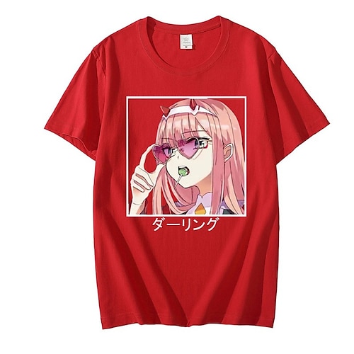 Anime T-Shirts Darling In The Franxx Zero Two Print Men Women Fashion  Cotton Oversized T-Shirt Streetwear Kawaii Girl Tees Tops - AliExpress