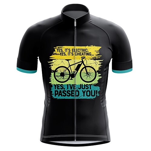 

21Grams Men's Cycling Jersey Short Sleeve Bike Top with 3 Rear Pockets Mountain Bike MTB Road Bike Cycling Breathable Quick Dry Moisture Wicking Reflective Strips Black Graphic Polyester Spandex