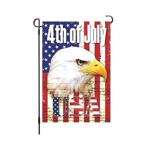 

Patriotic Strip and Star Eagle Wreath Garden Flag Vertical Double Sided, USA Flag 4th of July Memorial Day Independence Day Watercolor Yard Outdoor Decoration 12.5 x 18 Inch