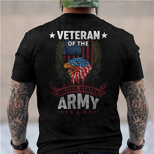 

Men's Unisex T shirt 3D Print Graphic Prints Eagle Letter Crew Neck Street Daily Print Short Sleeve Tops Casual Designer Big and Tall Sports Black Army Green Dark Gray