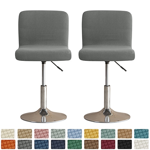 

2 Pcs Stretch Bar Stool Cover Pub Counter Stool Chair Slipcover Square Swivel Barstool Chair Cover for Dining Room Cafe Seat Cover Protectors Non Slip with Elastic Bottom
