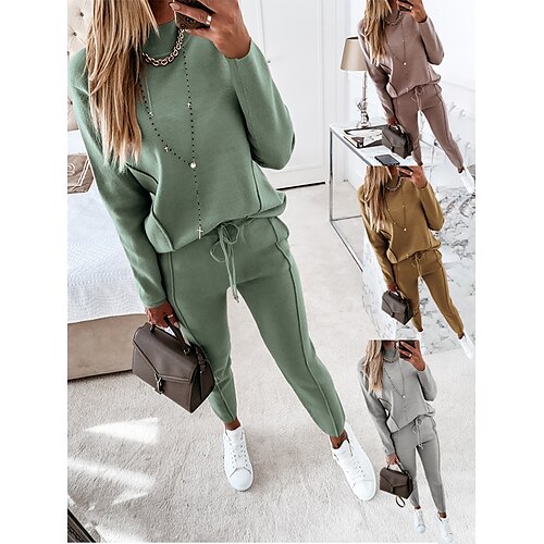 

Women's Tracksuit Sweatsuit Jogging Suit Street Casual Winter Long Sleeve Warm Breathable Soft Running Everyday Use Sportswear Almond Apricot pink grey blue Green Gray Dark Gray Activewear